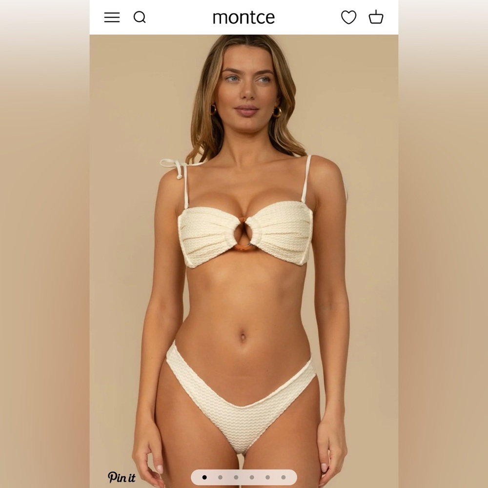 Montce Swim Bone Crochet Lulu (Zig-Zag Stitch) Bikini Bottom